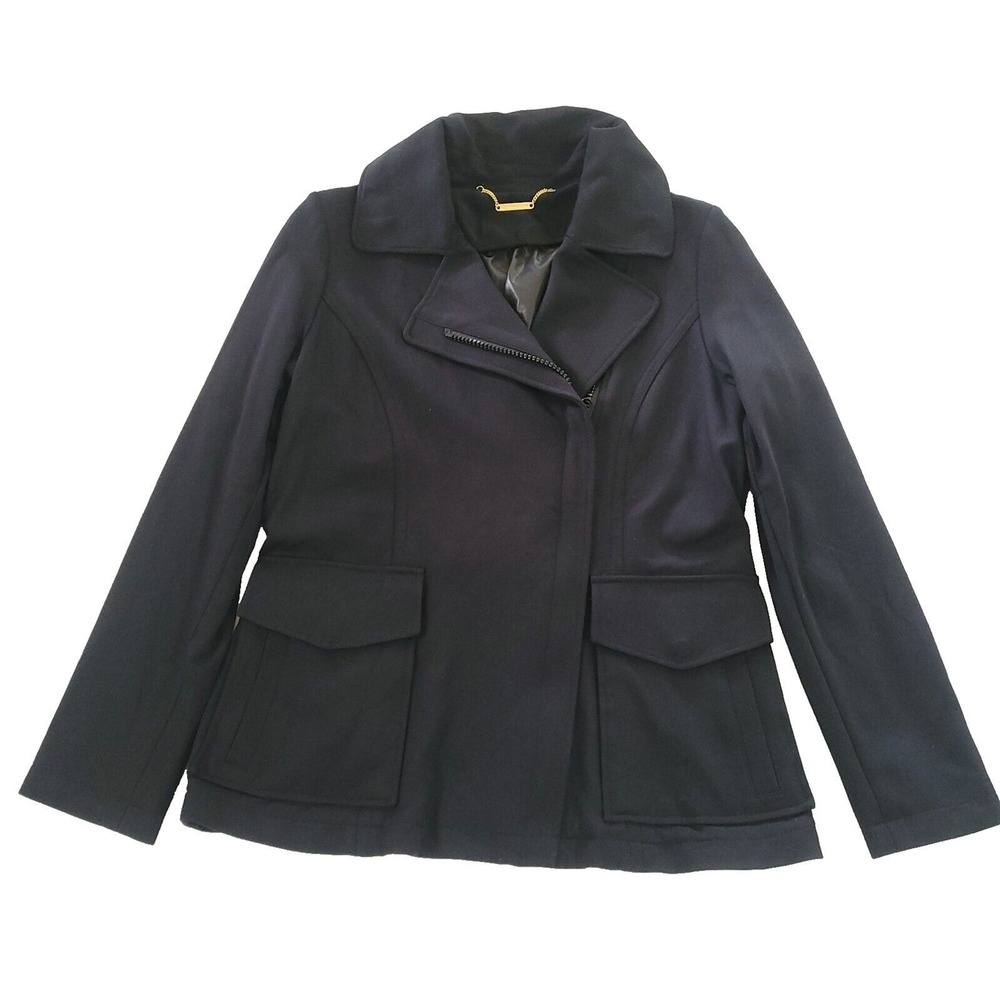 Trina Turk classic Black Jacket Sz 8 rain resistant winter coat